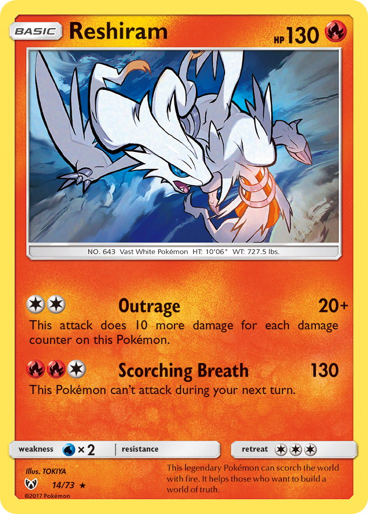 Reshiram (14/73) [Sun & Moon: Shining Legends] | Shuffle n Cut Hobbies & Games