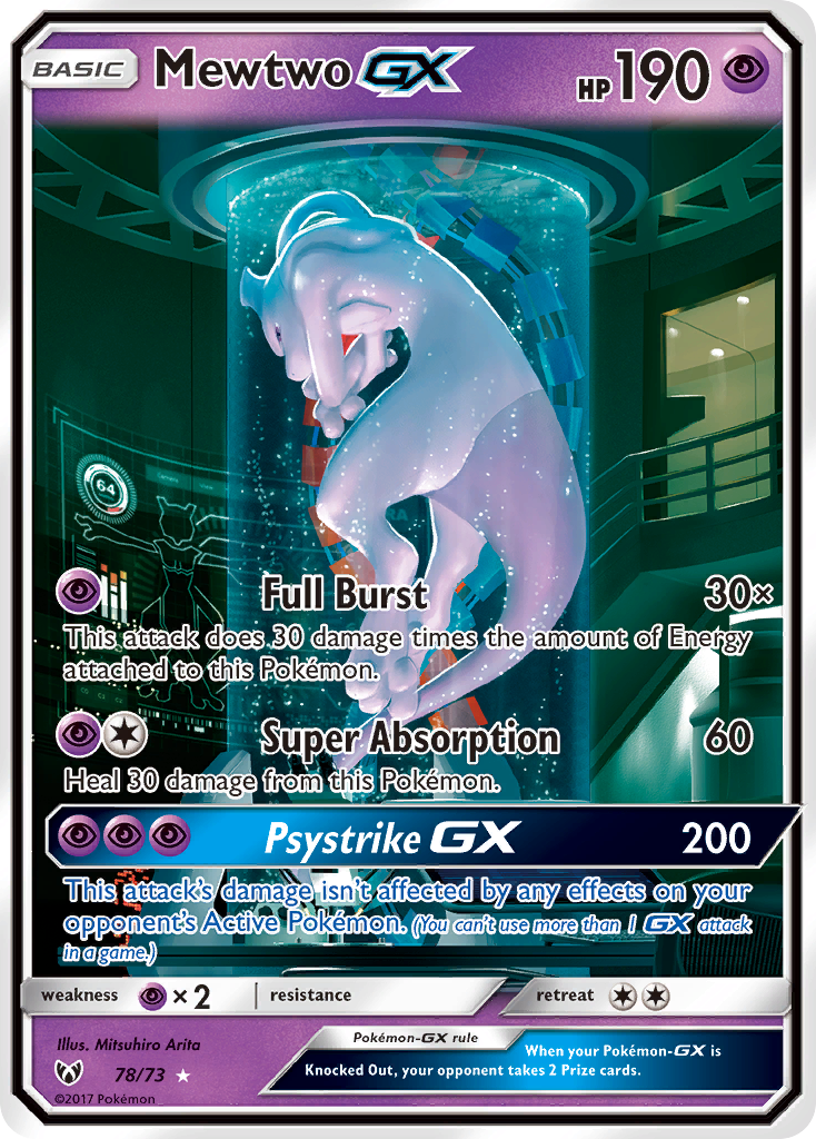 Mewtwo GX (78/73) [Sun & Moon: Shining Legends] | Shuffle n Cut Hobbies & Games