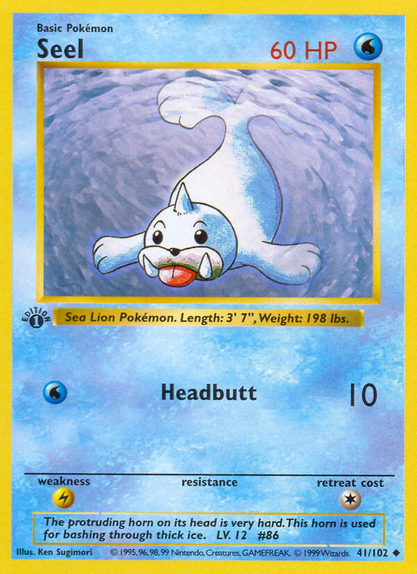 Seel (41/102) (Shadowless) [Base Set 1st Edition] | Shuffle n Cut Hobbies & Games