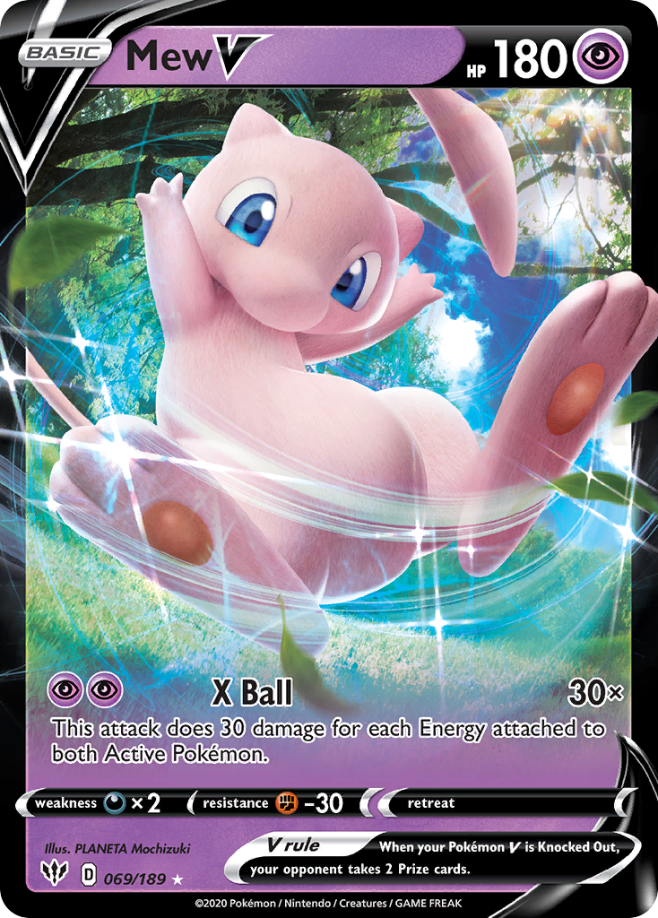 Mew V (069/189) (Jumbo Card) [Sword & Shield: Darkness Ablaze] | Shuffle n Cut Hobbies & Games