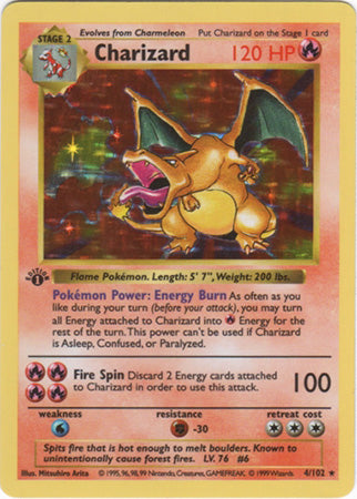 Charizard (4/102) (Shadowless) [Base Set 1st Edition] | Shuffle n Cut Hobbies & Games