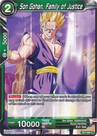 Son Gohan, Family of Justice [BT1-062] | Shuffle n Cut Hobbies & Games