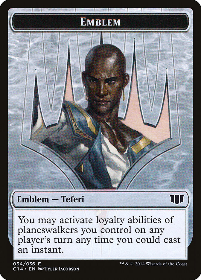 Teferi, Temporal Archmage Emblem // Zombie (011/036) Double-Sided Token [Commander 2014 Tokens] | Shuffle n Cut Hobbies & Games