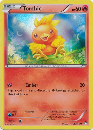 Torchic (25/160) (Sheen Holo) [XY: Primal Clash] | Shuffle n Cut Hobbies & Games