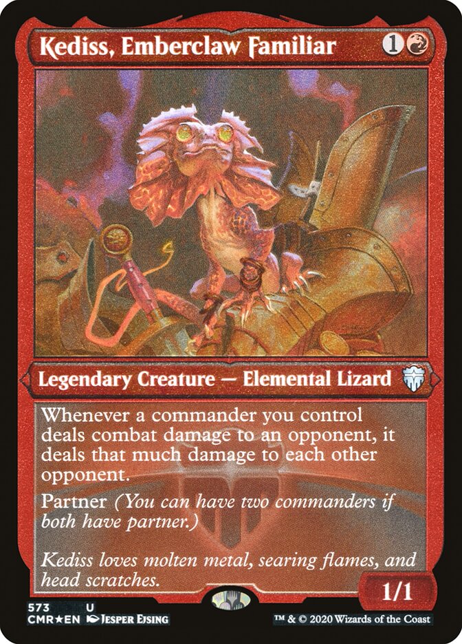 Kediss, Emberclaw Familiar (Etched) [Commander Legends] | Shuffle n Cut Hobbies & Games