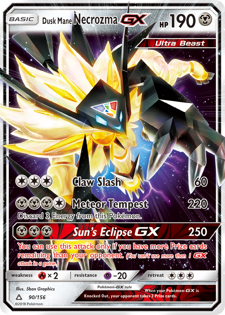 Dusk Mane Necrozma GX (90/156) [Sun & Moon: Ultra Prism] | Shuffle n Cut Hobbies & Games