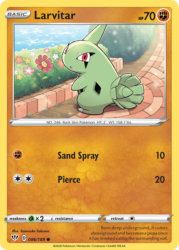 Larvitar (086/189) [Sword & Shield: Darkness Ablaze] | Shuffle n Cut Hobbies & Games