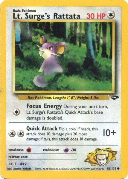 Lt. Surge's Rattata (85/132) [Gym Challenge Unlimited] | Shuffle n Cut Hobbies & Games