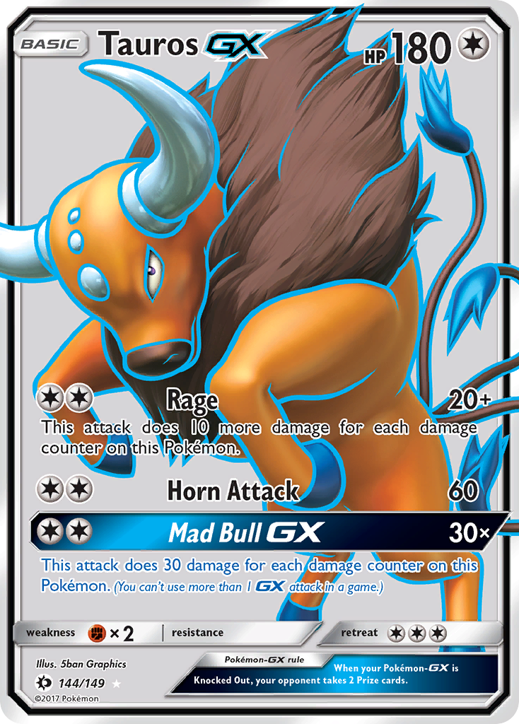 Tauros GX (144/149) [Sun & Moon: Base Set] | Shuffle n Cut Hobbies & Games