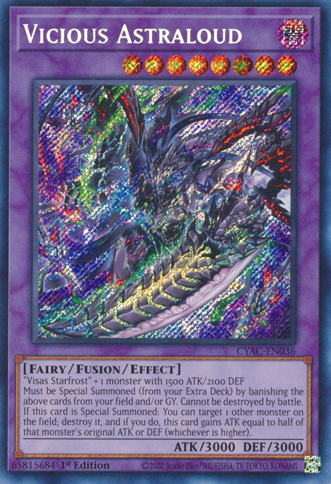 Vicious Astraloud [CYAC-EN036] Secret Rare | Shuffle n Cut Hobbies & Games