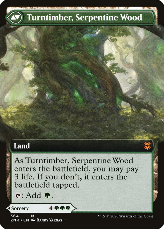 Turntimber Symbiosis // Turntimber, Serpentine Wood (Extended Art) [Zendikar Rising] | Shuffle n Cut Hobbies & Games