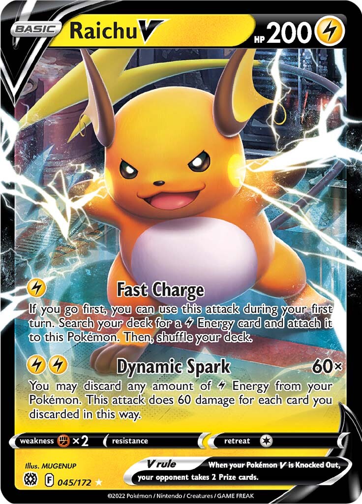 Raichu V (045/172) [Sword & Shield: Brilliant Stars] | Shuffle n Cut Hobbies & Games