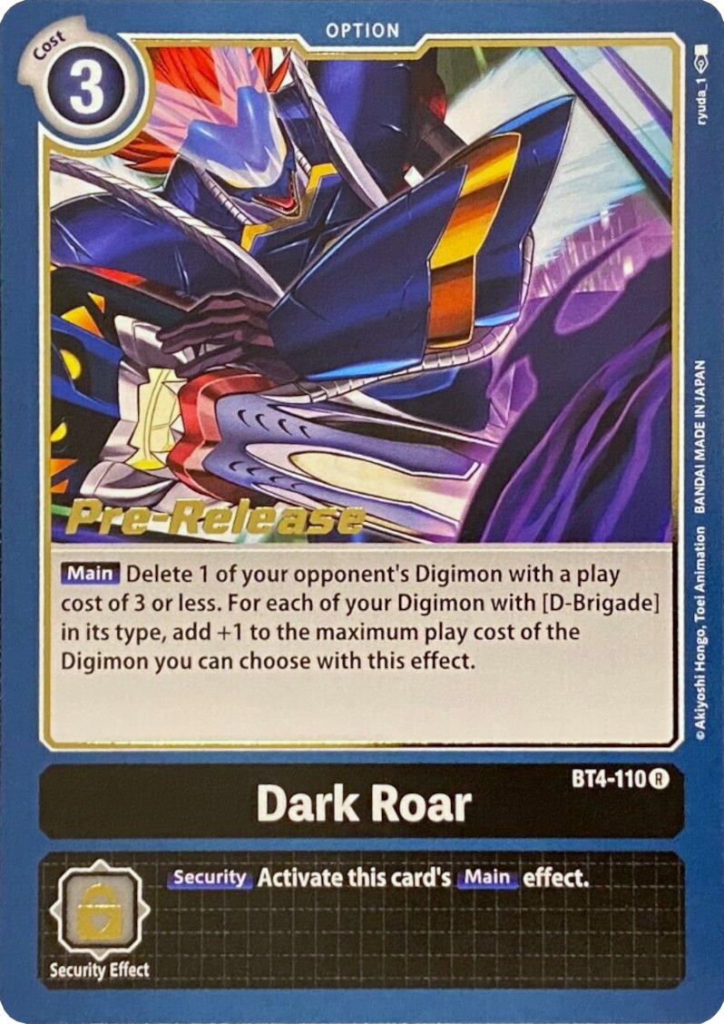 Dark Roar [BT4-110] [Great Legend Pre-Release Promos] | Shuffle n Cut Hobbies & Games