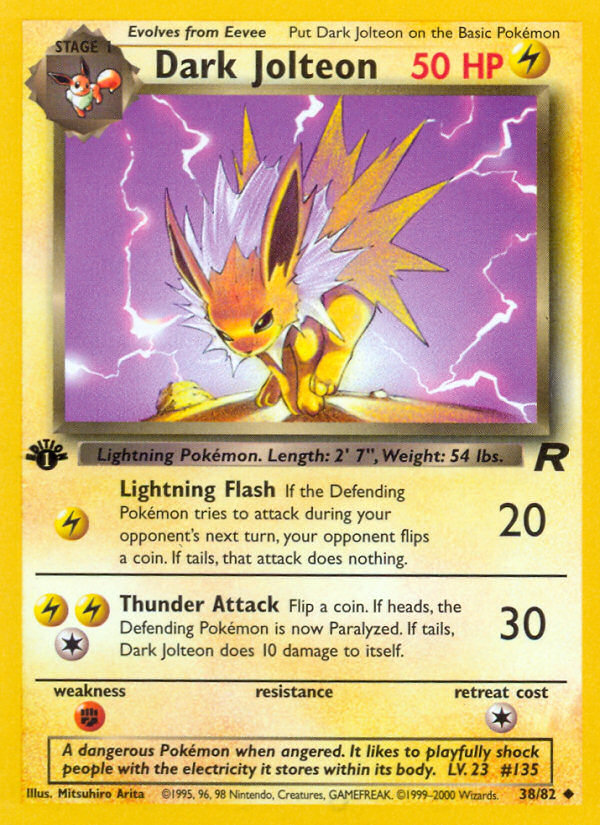 Dark Jolteon (38/82) [Team Rocket 1st Edition] | Shuffle n Cut Hobbies & Games