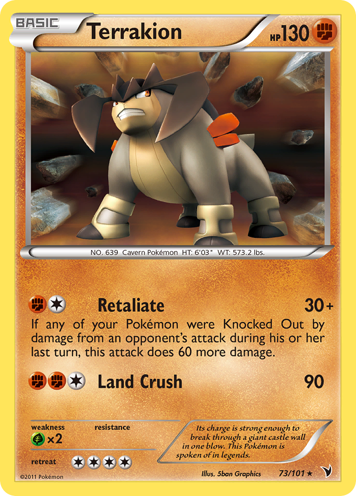 Terrakion (73/101) [Black & White: Noble Victories] | Shuffle n Cut Hobbies & Games