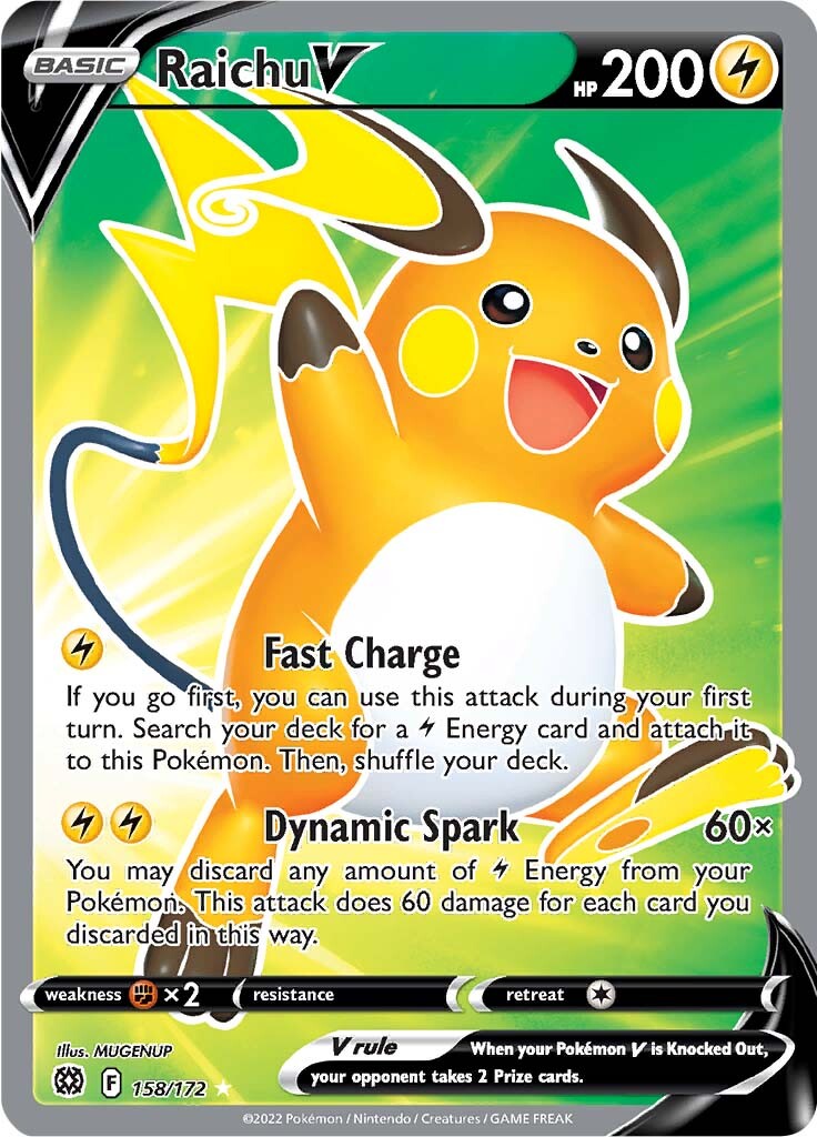 Raichu V (158/172) [Sword & Shield: Brilliant Stars] | Shuffle n Cut Hobbies & Games