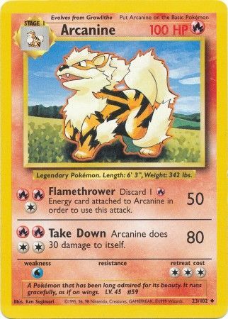 Arcanine (23/102) [Base Set Unlimited] | Shuffle n Cut Hobbies & Games