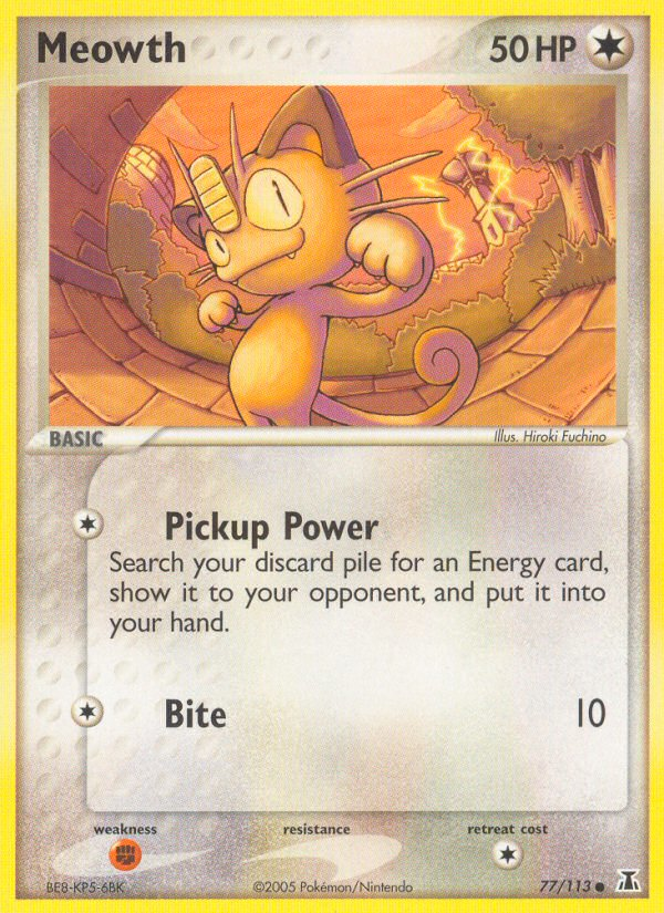 Meowth (77/113) [EX: Delta Species] | Shuffle n Cut Hobbies & Games