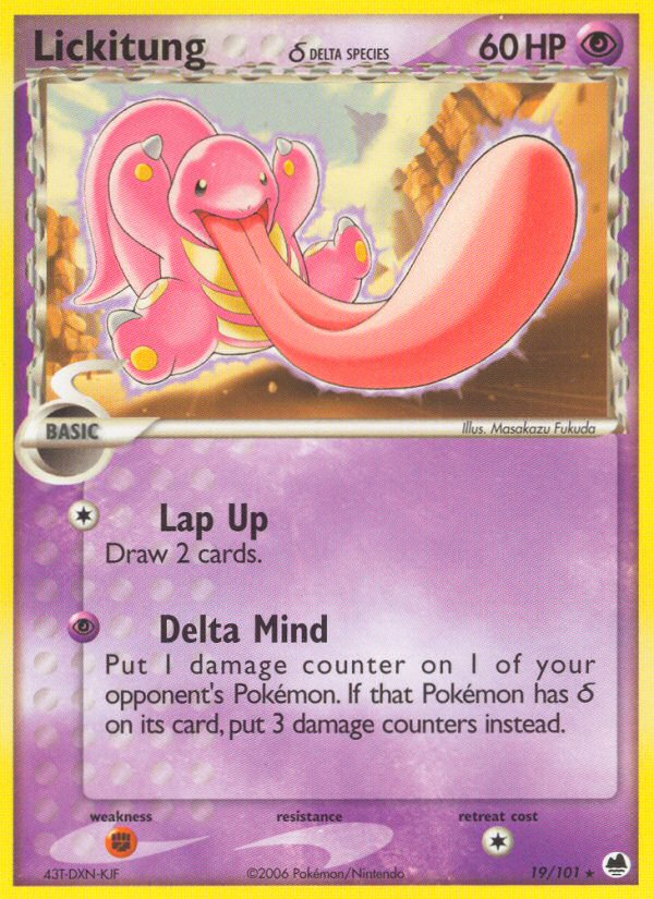 Lickitung (19/101) (Delta Species) [EX: Dragon Frontiers] | Shuffle n Cut Hobbies & Games