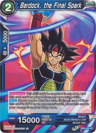 Bardock, the Final Spark [DB3-028] | Shuffle n Cut Hobbies & Games