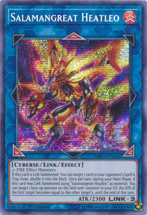 Salamangreat Heatleo [MP19-EN186] Prismatic Secret Rare | Shuffle n Cut Hobbies & Games