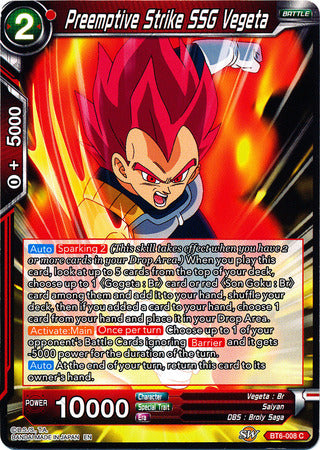 Preemptive Strike SSG Vegeta [BT6-008] | Shuffle n Cut Hobbies & Games