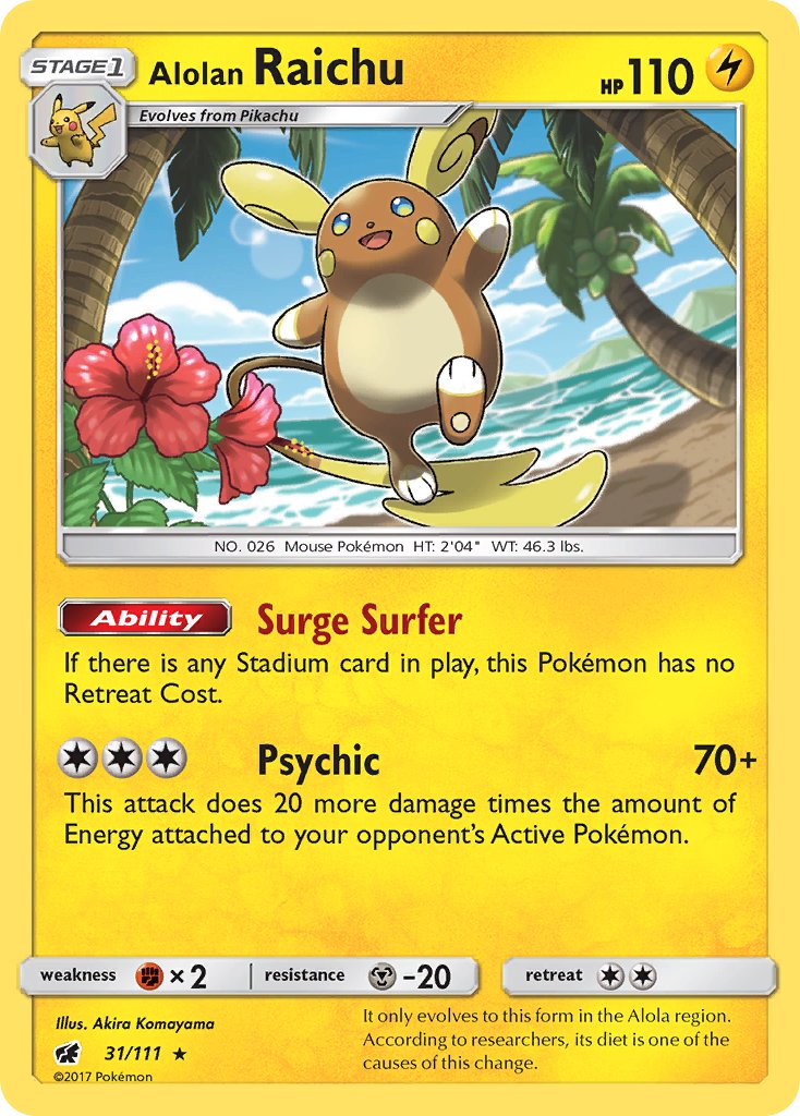 Alolan Raichu (31/111) (Theme Deck Exclusive) [Sun & Moon: Crimson Invasion] | Shuffle n Cut Hobbies & Games