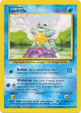 Squirtle (63/102) [Base Set Unlimited] | Shuffle n Cut Hobbies & Games