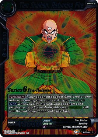 Tien Shinhan, Returning Fire [BT6-111_PR] | Shuffle n Cut Hobbies & Games