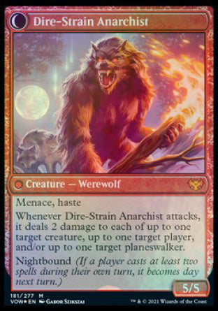 Volatile Arsonist // Dire-Strain Anarchist [Innistrad: Crimson Vow Prerelease Promos] | Shuffle n Cut Hobbies & Games