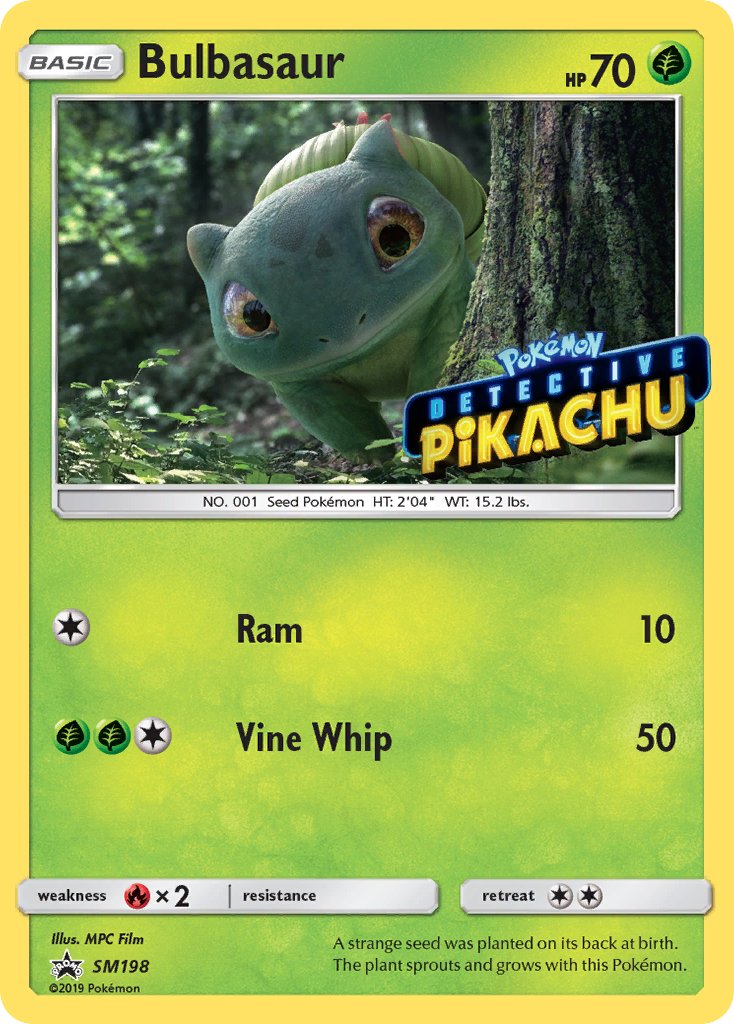 Bulbasaur (SM198) (Detective Pikachu Stamped) [Sun & Moon: Black Star Promos] | Shuffle n Cut Hobbies & Games