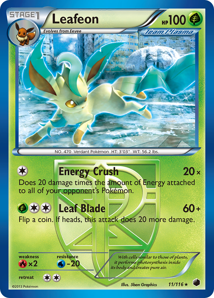 Leafeon (11/116) [Black & White: Plasma Freeze] | Shuffle n Cut Hobbies & Games