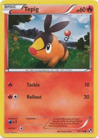 Tepig (15/114) (Cosmos Holo) [Black & White: Base Set] | Shuffle n Cut Hobbies & Games