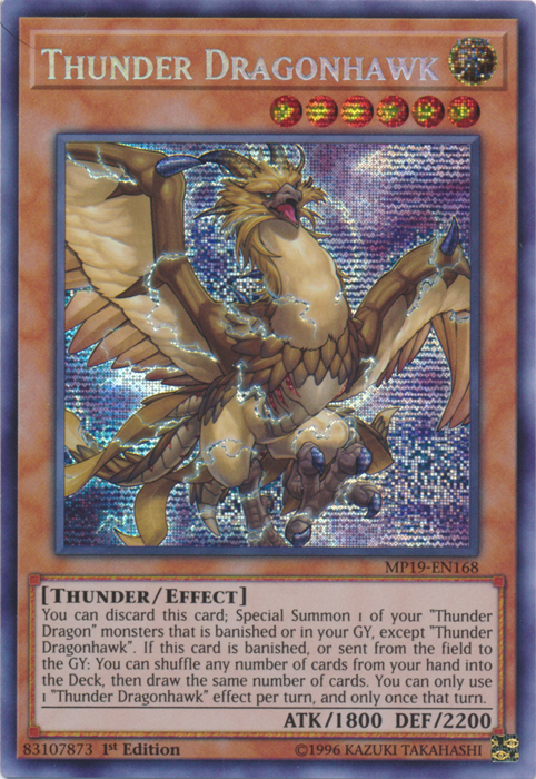 Thunder Dragonhawk [MP19-EN168] Prismatic Secret Rare | Shuffle n Cut Hobbies & Games