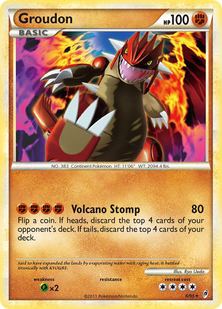 Groudon (6/95) (Theme Deck Exclusive) [HeartGold & SoulSilver: Call of Legends] | Shuffle n Cut Hobbies & Games