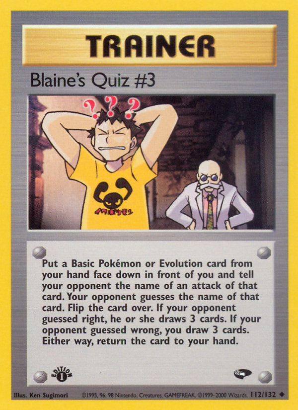 Blaine's Quiz #3 (112/132) [Gym Challenge 1st Edition] | Shuffle n Cut Hobbies & Games