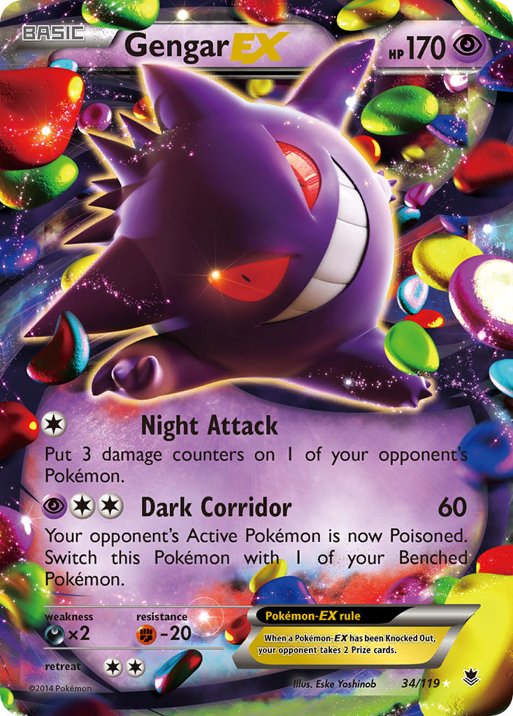 Gengar EX (34/119) [XY: Phantom Forces] | Shuffle n Cut Hobbies & Games