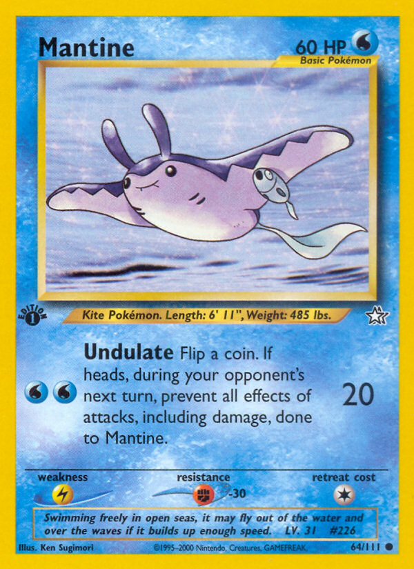 Mantine (64/111) [Neo Genesis 1st Edition] | Shuffle n Cut Hobbies & Games