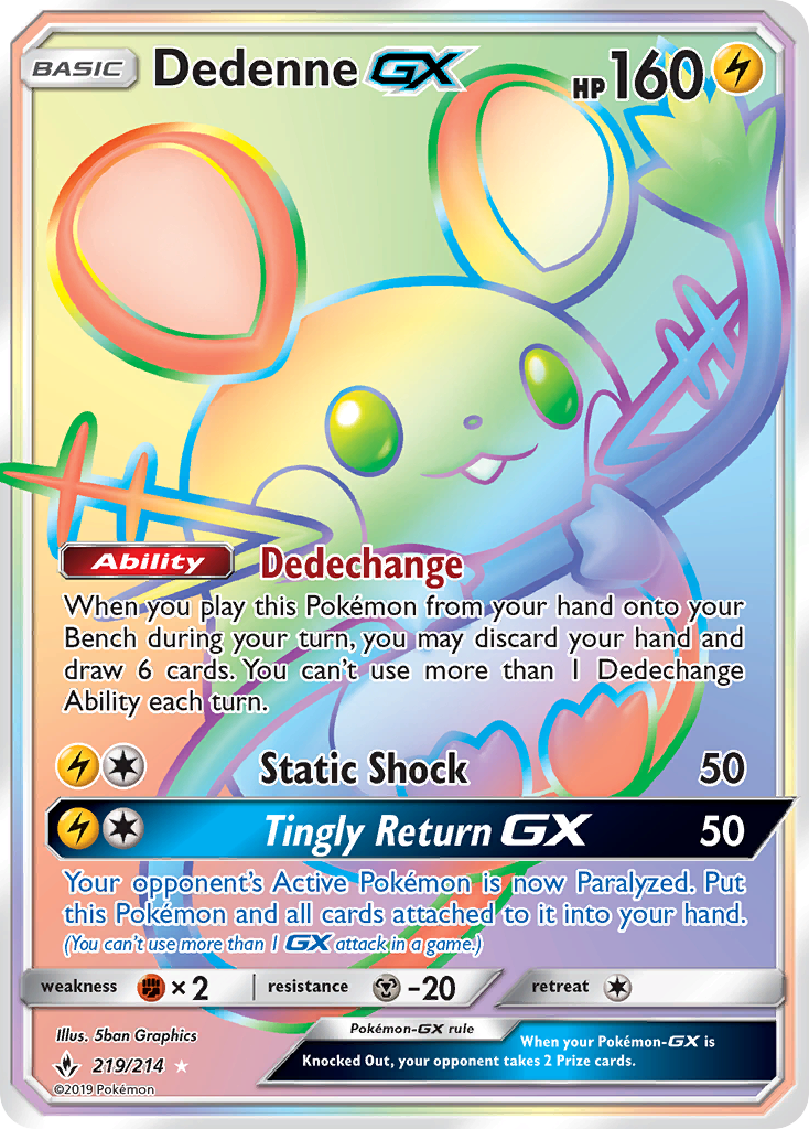 Dedenne GX (219/214) [Sun & Moon: Unbroken Bonds] | Shuffle n Cut Hobbies & Games