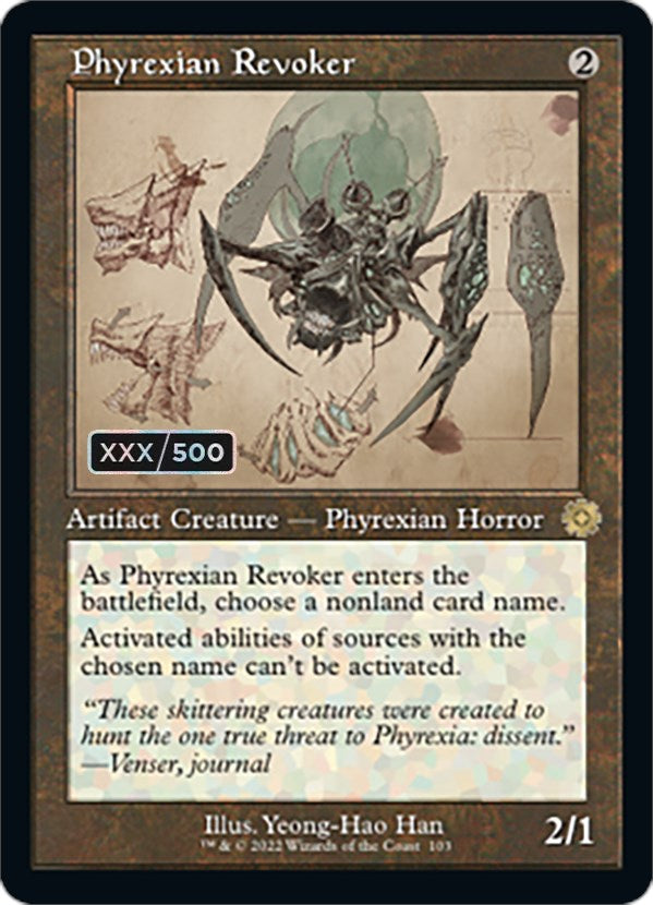 Phyrexian Revoker (Retro Schematic) (Serialized) [The Brothers' War Retro Artifacts] | Shuffle n Cut Hobbies & Games