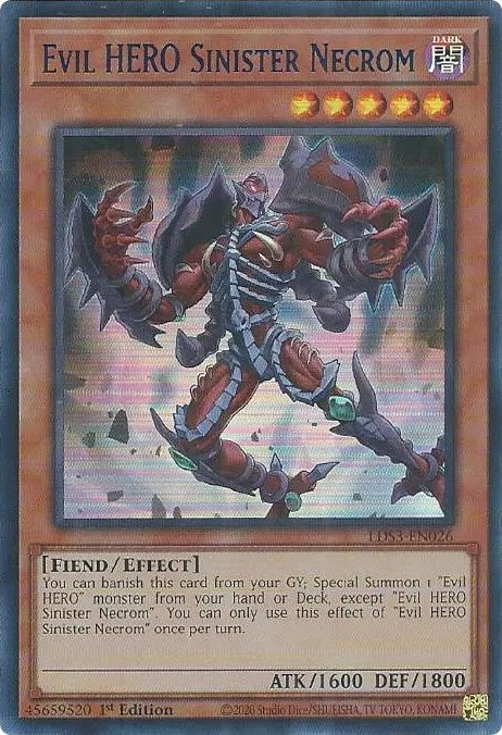 Evil HERO Sinister Necrom (Blue) [LDS3-EN026] Ultra Rare | Shuffle n Cut Hobbies & Games