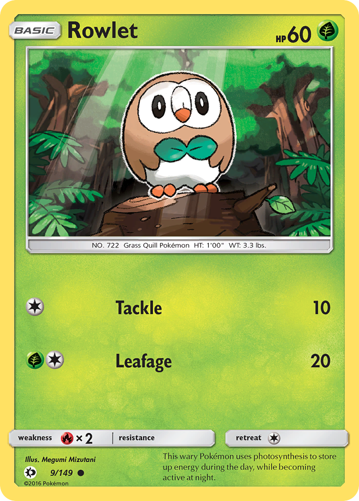 Rowlet (9/149) [Sun & Moon: Base Set] | Shuffle n Cut Hobbies & Games