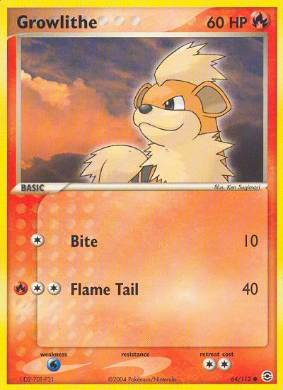 Growlithe (64/112) [EX: FireRed & LeafGreen] | Shuffle n Cut Hobbies & Games