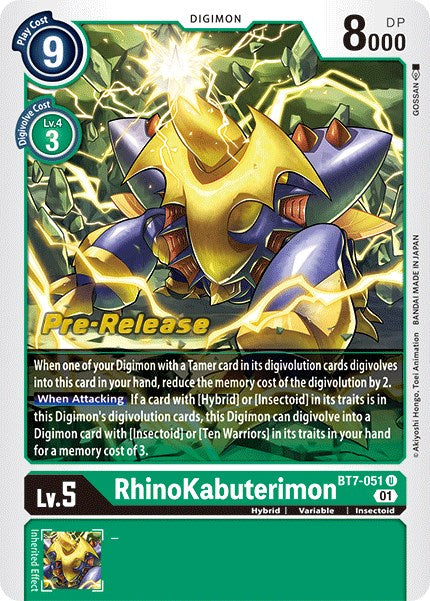 RhinoKabuterimon [BT7-051] [Next Adventure Pre-Release Cards] | Shuffle n Cut Hobbies & Games