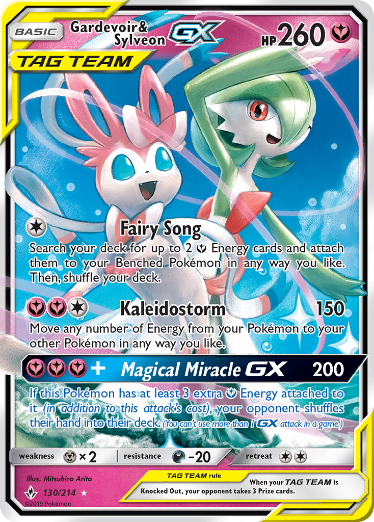 Gardevoir & Sylveon GX (130/214) [Sun & Moon: Unbroken Bonds] | Shuffle n Cut Hobbies & Games