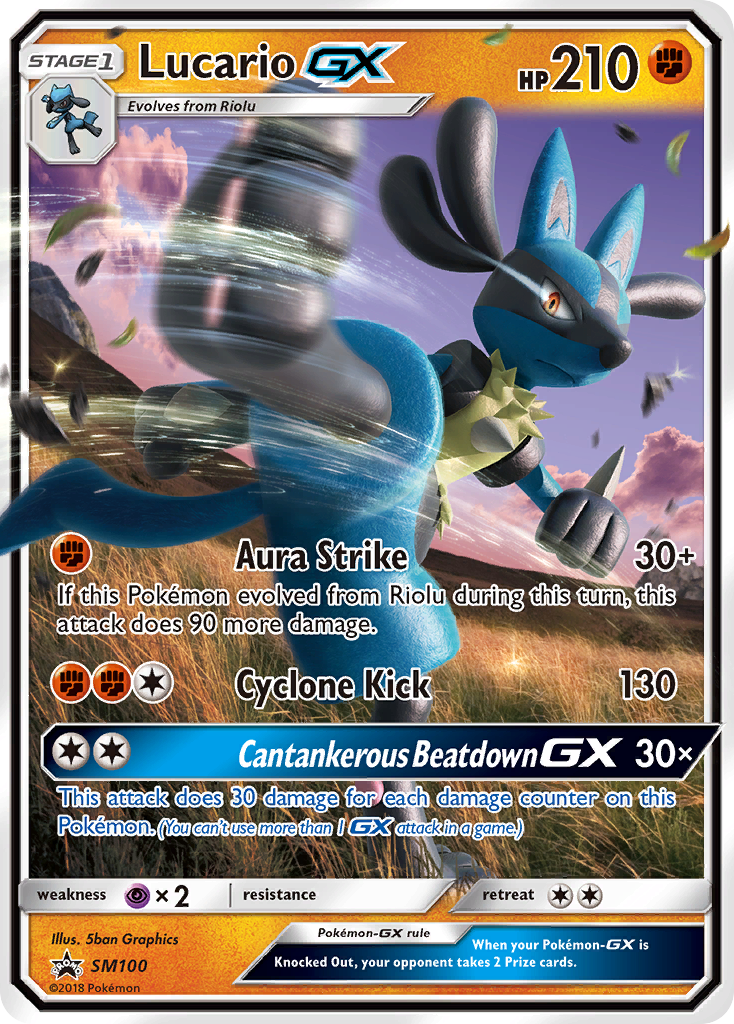 Lucario GX (SM100) [Sun & Moon: Black Star Promos] | Shuffle n Cut Hobbies & Games