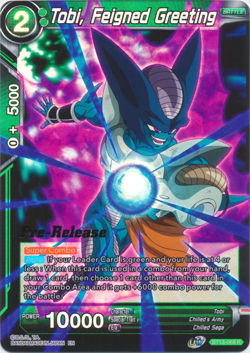 Tobi, Feigned Greeting (BT13-068) [Supreme Rivalry Prerelease Promos] | Shuffle n Cut Hobbies & Games