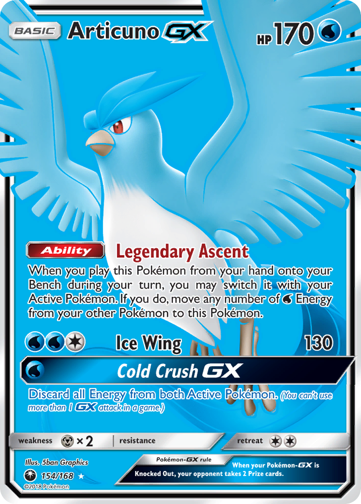 Articuno GX (154/168) [Sun & Moon: Celestial Storm] | Shuffle n Cut Hobbies & Games